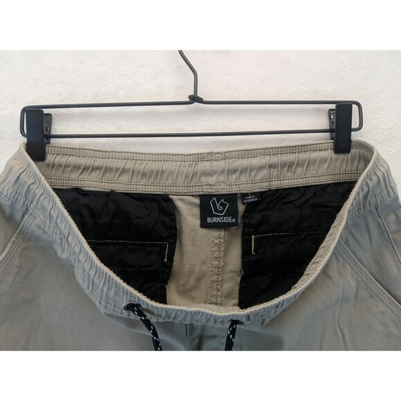 Burnside Cargo Drawstring Joggers Men's Large Khaki/Tan Pants Casual - Picture 8 of 11